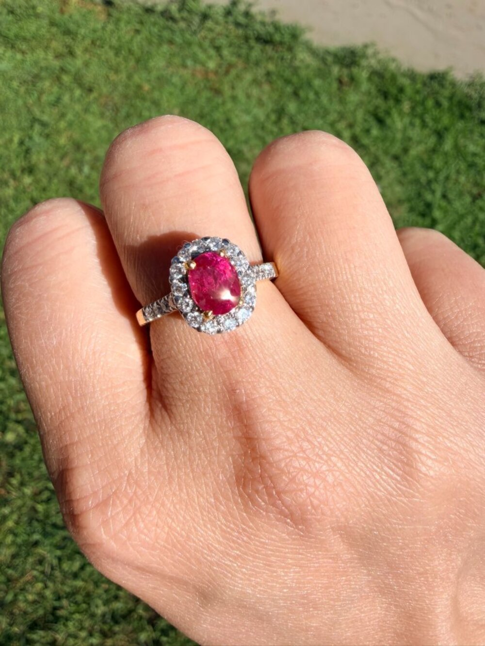 Ruby and Diamond Solid Gold Ring